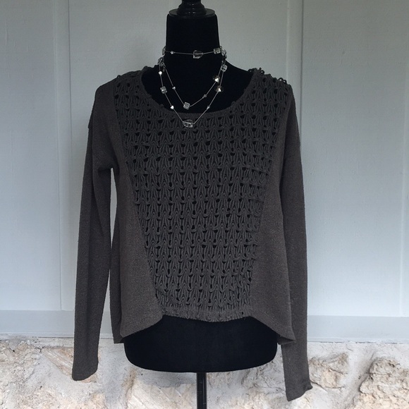 Urban Outfitters Sweaters - Urban Outfitters Olive open knit Boho sweater